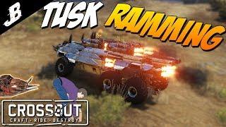 Crossout Tusk cabin one hit melee build with 10 Hermes boosters || Crossout Gameplay