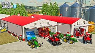 NEW 80X200 MACHINE SHED ON GIANT AMERICAN FARM! EXPANDING THE FARM | FS22