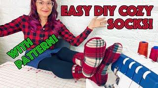 How to Sew Super Cozy Socks! Easy Tutorial With Pattern!