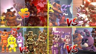 Five Nights at Freddy's VS Animatronics Fight Series Compilation