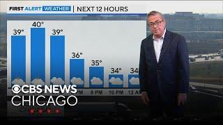 Seasonable temperatures for Chicago area, with light snow overnight