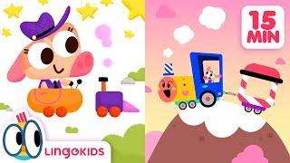 ABC TRAIN SONG  + More vehicle songs for kids | Lingokids