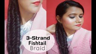 3-Strand Fishtail Braid Hair Tutorial ||  Natural Beauty On Duty ||