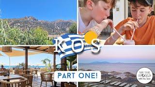 KOS - PART 1! || AKTI BEACH CLUB | Kardamena Shops | Swimming in the sea | Family Travel Vlog!