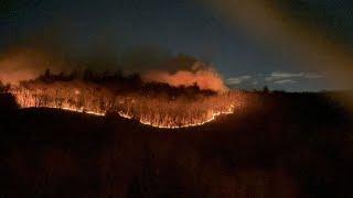 Flames Heavy Brush Fire on Old DuPont in Pompton Lake - NEW JERSEY