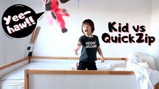 How to Change a Bunkbed - Kid Changing Bunkbed with QuickZip Sheets