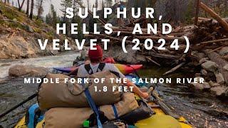 Rowing an 18' Raft Through the New Sulphur Slide, Hells Half Mile, and Velvet Falls at 1.8 Feet