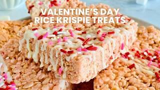 Valentine’s Day Rice Krispie Treats | Easy No-Bake Dessert Recipe | Pink Treats | Dessert Ideas
