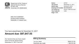 How to understand your CP161 Notice (You Owe Taxes From Your Form 941 Quarterly Return)