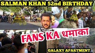 SALMAN KHANS 52nd BIRTHDAY CELEBRATIONS BY FANS AT GALAXY APARTMENT MUMBAI