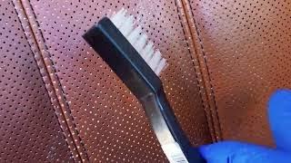 Tip to clean perforated leather car seats- P&S Xpress interior  #satisfying #interiordetailing #car