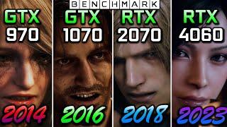 RTX 4060 vs Gtx 970 vs GTX 1070 vs RTX 2070 // Test in 10 Games // 1080p // Benchmark