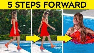 5 STEPS FORWARD CHALLENGE! || FUNNY PRANKS AND AWKWARD SITUATIONS by 123 GO! CHALLENGE