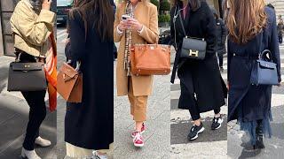 Hermés bag in Paris, Birkin, Kelly, 2023 /paris street style, paris street fashion.