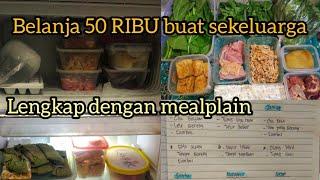 Belanja hemat 50 ribu buat seminggu|| 2x masak dan masih ada sisa (food preparation and mealplan)