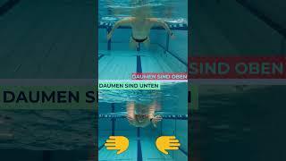 Brustschwimmen: Handposition in der Anfangsphase des Zuges