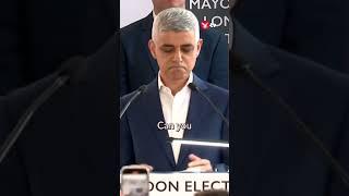 Britain First London mayoral candidate interrupts Sadiq Khan’s victory speech #shorts