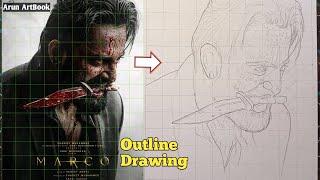 Marco Unni Mukundan Drawing Easy / Marco Movie Drawing / Outline Drawing / Arun ArtBook