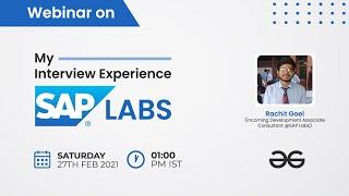 Webinar | My Interview Experience at SAP Labs