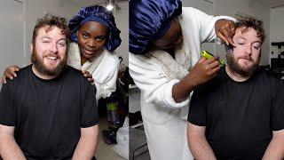 SHAVING MY HUSBAND'S BEARD | Benjamin and Akinyi