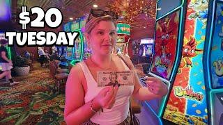 I Put $20 in 10 of the NEWEST Slots in Las Vegas.. Here's What Happened!