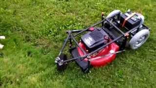 DIY Home Made RC remote control lawn mower first run!