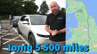 Hyundai Ioniq 5 road trip. 500 miles in a day cross-country! Efficiency and charging tested!