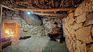 SOLO BUILDING A STONE DUGOUT WITH FIREPLACE IN 75 DAYS (FULL VİDEO) Diy, Bushcraft, Nature Movie