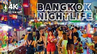 [4K UHD] Saturday Night Walking around Khaosan Road in Bangkok | Bangkok Nightlife 2024
