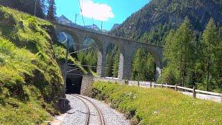  4K Chur - Albulabahn - St. Moritz summer cab ride, Switzerland [07.2020]