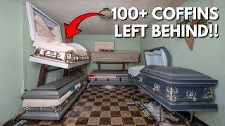 Exploring Abandoned Victorian Funeral Home - Over 100 COFFINS + HEARSES Left Inside!!