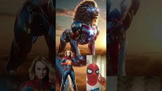 Marvel & Dc Superheroes but Biomechanical Lion Part 3 #shorts