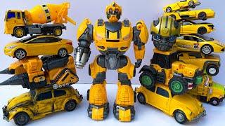 TRANSFORMERS: CRANE, TRACTOR, BUS, TRAIN, CAR Robot Accident Toys & Yellow HELICOPTER #трансформеры