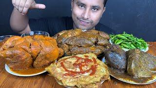 EATING WHOLE CHICKEN ,FISH CURRY ,MUTTON LIVER CURRY ,EGG OMELETTES ,CHILLI & RICE | ASMR MUKBANG