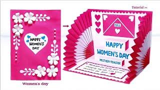 Make this Women's day card for your Mother / Teacher ‍️and Thank them | Women's day card making