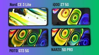 Best Display Smartphone Test || OnePlus Nord CE 3 Lite vs iQOO Z7 5G vs Moto G73 5G vs NARZO 50 Pro!