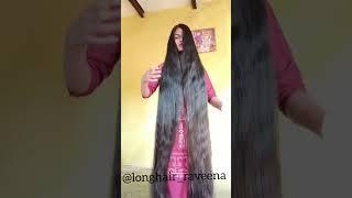 long hair combing and steak bun #hair #hairstyle #hairbun #openhairstyle #longhair #viral #longplay