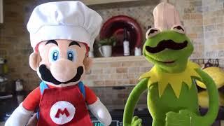 Cooking with chef Mario and Kermitthepuppet