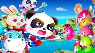 Little Panda's Hero Battle Game - Play Fun Baby Panda Friend Rescue Gameplay - Babybus Games For Kid