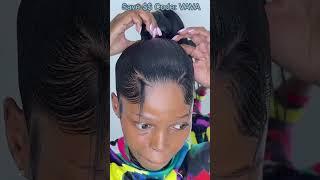 Sleek Short Natural Hair For Bob Ponytail || Adding Weave w/Bangs Ft.#ELFINHAIR Review