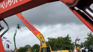 Plantworx 2019, Peterborough. 4-Track Mecalac Dumper live demonstration working in muddy conditions.