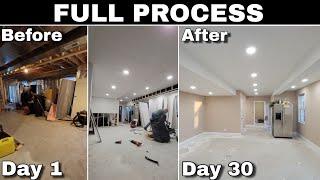 Transforming UNFINISHED BASEMENT into 1,000 SQFT of LIVING SPACE (BASEMENT FINISHING + BATHROOM)