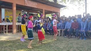 Garo Students at Community Festival || Garo Dance || Bijuli Sifung ||