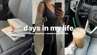 vlog: late mornings, book shopping, + pack with me for a weekend with friends