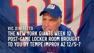 The New York Giants Week 12 Post-Game Locker Room brought to you by Tempe Improv AZ 12/5-7