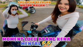 LAGI NGAJARIN AYANG NAIK MOTOR MALAH KENA TEGURAN, AYANG LANGSUNG KENA MENTAL 