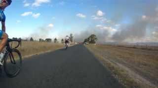 B Grade race turned around by CFA due to scrub fire blocking road - Balliang