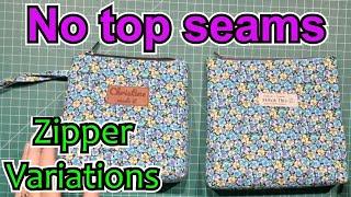 How to sew azippered bag with no tabs two variations no top seam, recessed zippers, internal pockets