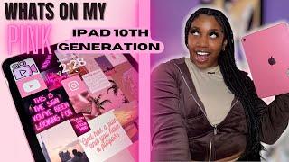 WHATS ON MY PINK IPAD 10TH GENERATION 2023 l *App Recomendations + IOS 16 + Pink Aesthetics*