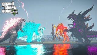 Godzilla Earth x Godzilla 2024 x Godzilla Titan vs Shin Godzilla Team - GTA 5 Mods